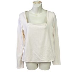 Express Cream Long Sleeve Women's Tee size large very thick feel to it